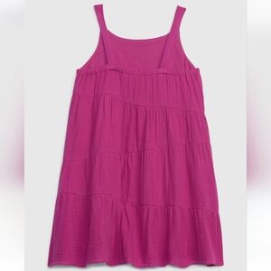 GAP Dress Sundress Assymetrical Tiered Fuchsia Pink Gauzy Breezy Lightweight 5T